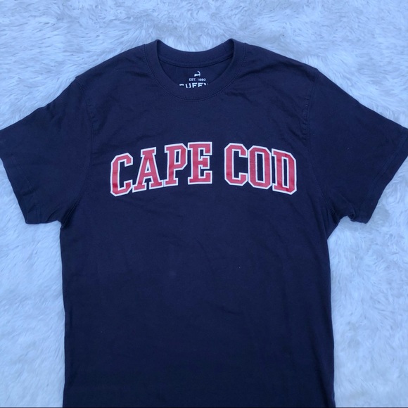 CUFFY’S • NWT Cape Cod MA Navy Blue Red Sox Style Classic Tee Shirt Size Small - Picture 2 of 14